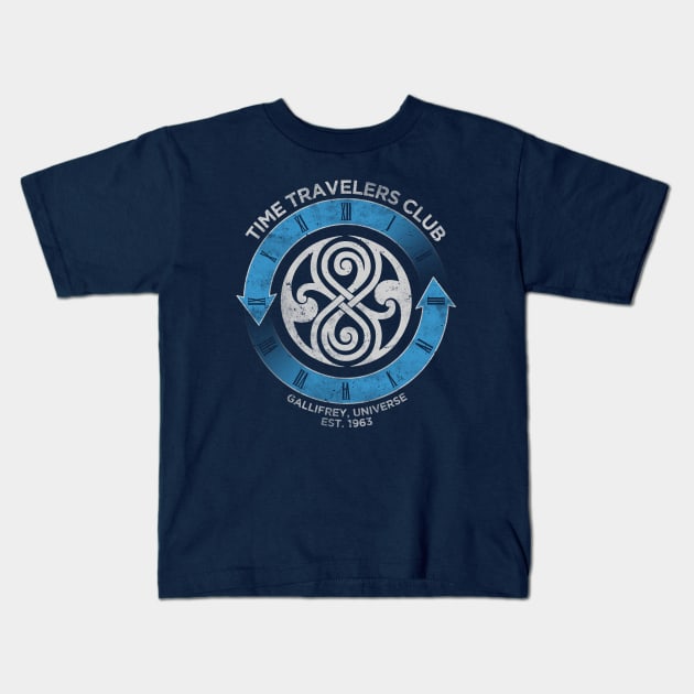 Time Travelers Club (Who) Kids T-Shirt by alecxps